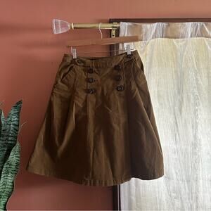 MaxMara Weekend Utility Wrap Skirt A-Line Buttons Khaki Tan Brown US Size 6